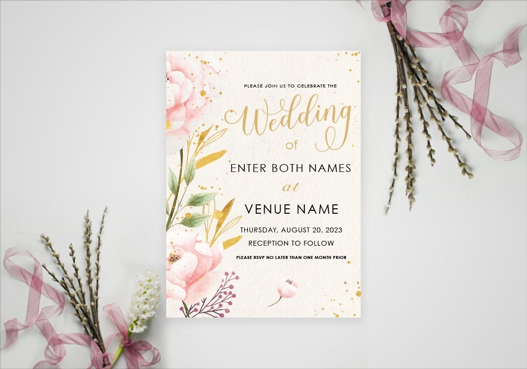 Elegant Floral wedding invitation template Modern Invitation Template